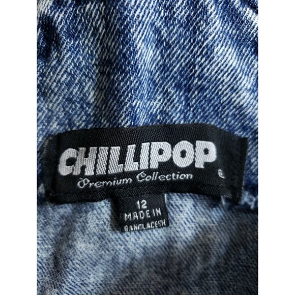 Chillipop Destroyed Overalls Girls Size 12 Acid Wash - Picture 7 of 9